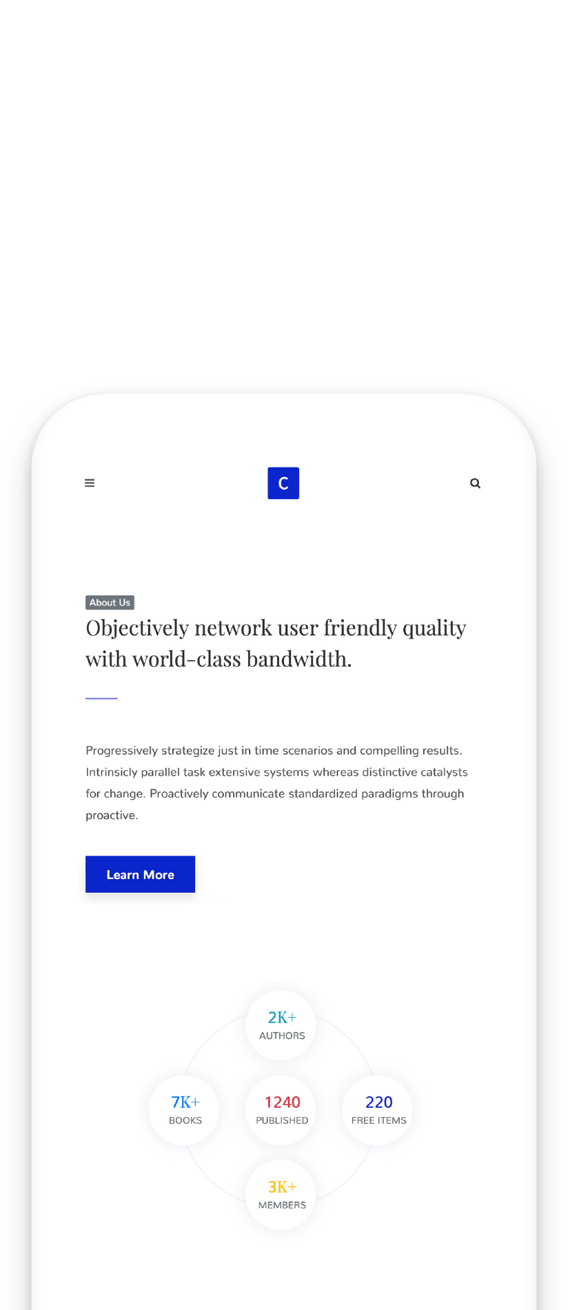 Canvas reading app on iPhone side view