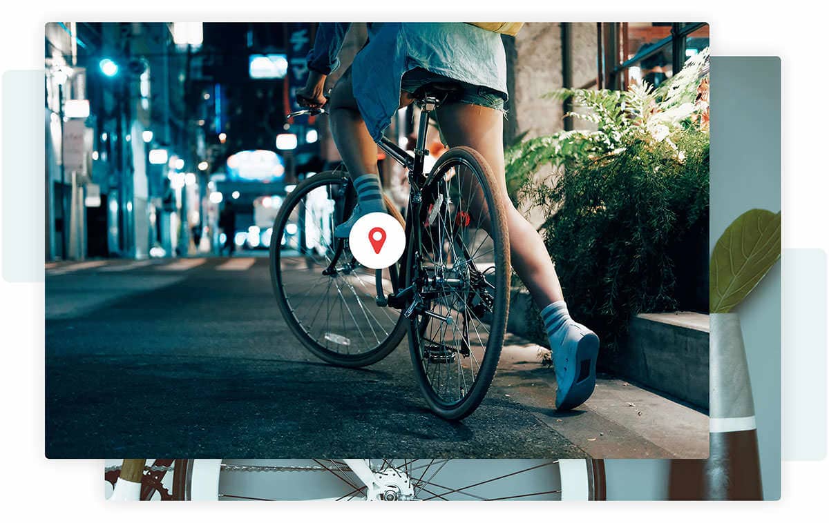 Map showing bike pickup location