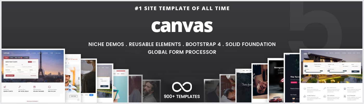 Canvas multipurpose HTML template advertisement