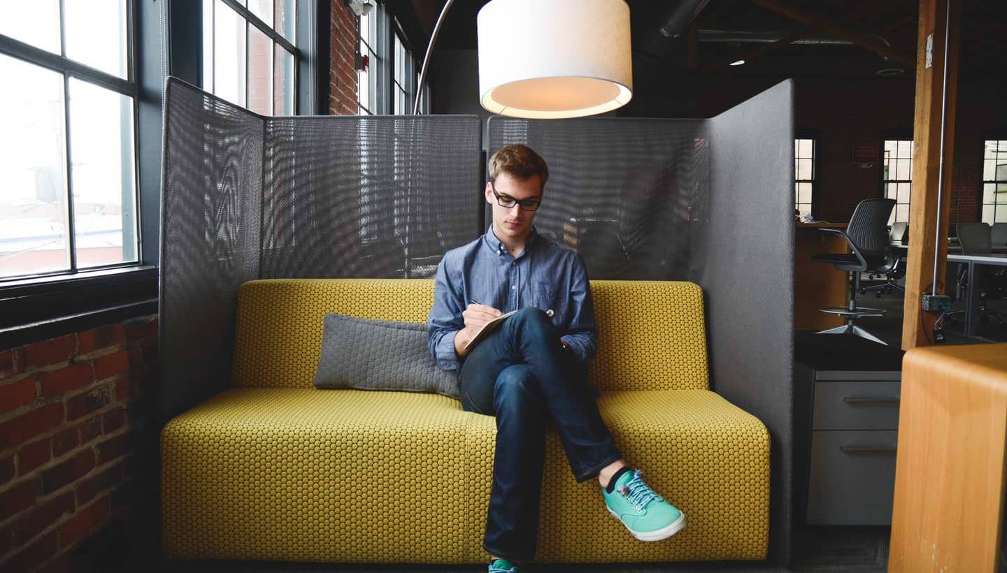 Bright modern workspace interior