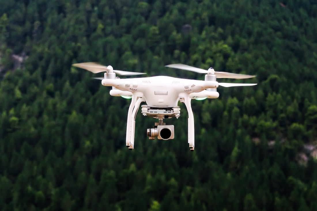 iDrone in flight capturing aerial footage
