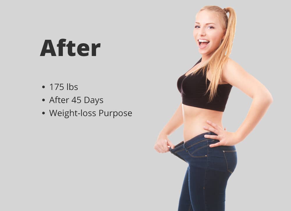 Gym client physique after 45-day weight-loss program
