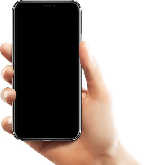 Hand holding phone with wallet app