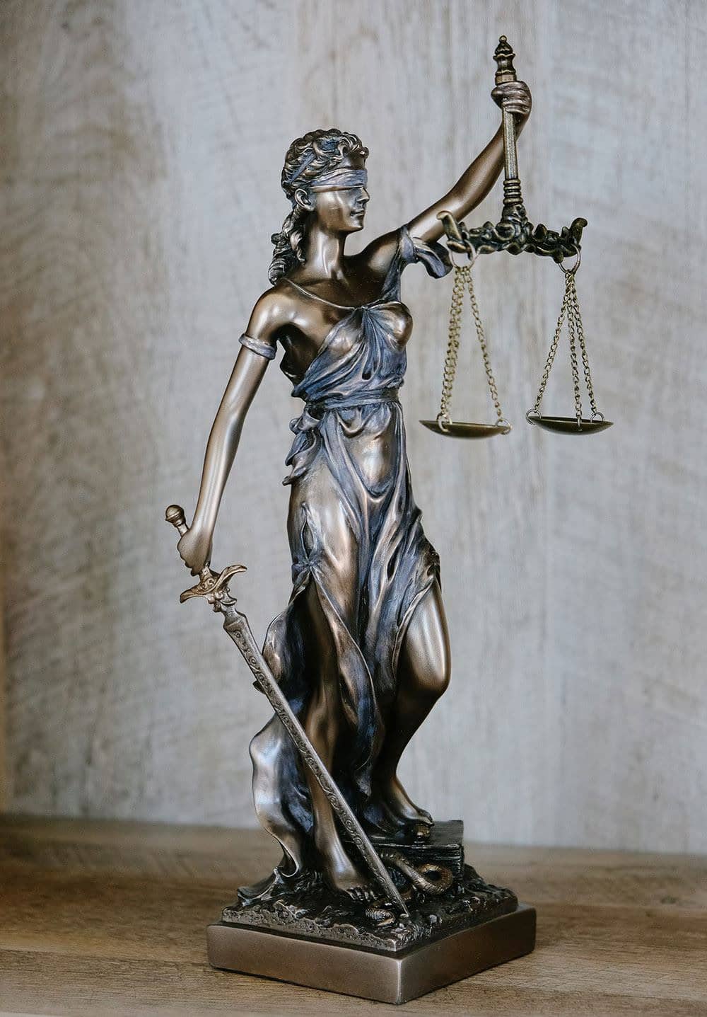 Lady Justice statue holding scales