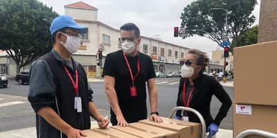 Moving crew following COVID-19 safety protocols