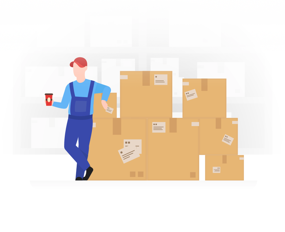 Delivery team at customer's new home