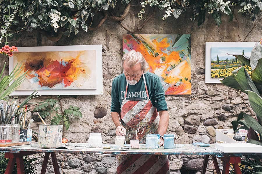 Painter and visual artist at work