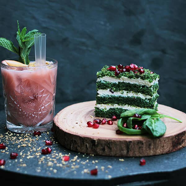 Herbs and Pomegranate Dessert