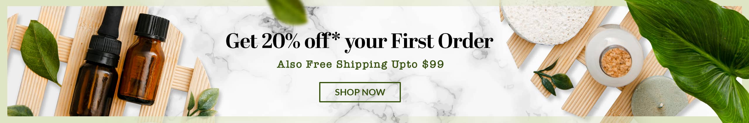 Skincare products promotional banner