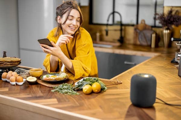 Canvas speaker in the kitchen