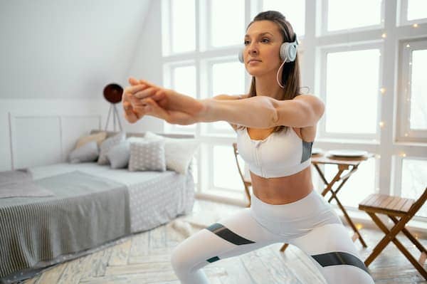 Canvas speaker during a workout