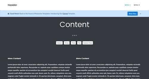Canvas Alert Sticky block layout preview