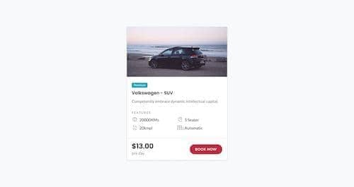 Canvas Card Car Rent block layout preview