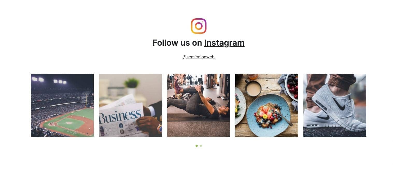 Canvas Carousel Instagram block layout preview