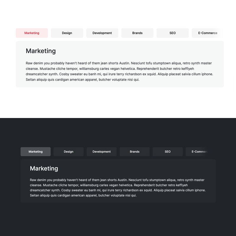 Canvas Carousel Tab - Light/Dark block layout preview