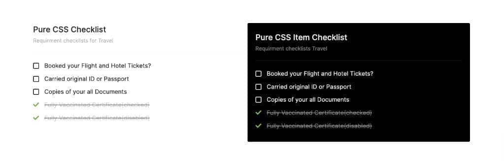 Canvas Checklist block layout preview