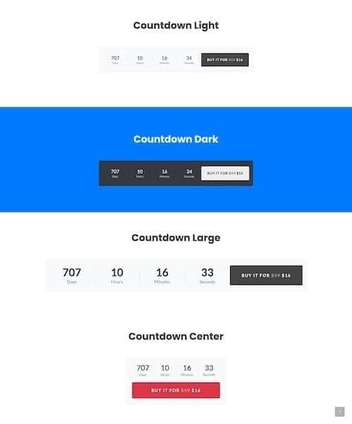 Canvas Countdown block layout preview