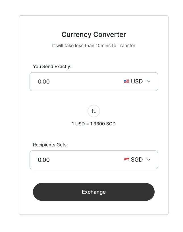 Canvas Currency Converter block layout preview