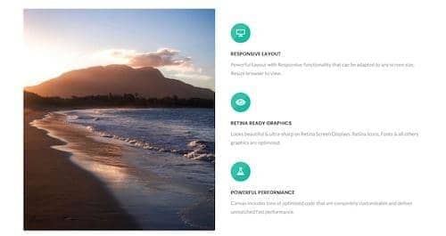 Canvas Featured Boxes 1 block layout preview