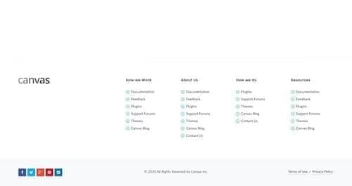 Canvas Footer 1 block layout preview