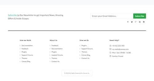 Canvas Footer 3 block layout preview