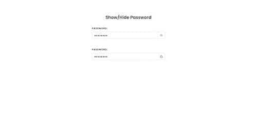 Canvas Show/Hide Password block layout preview