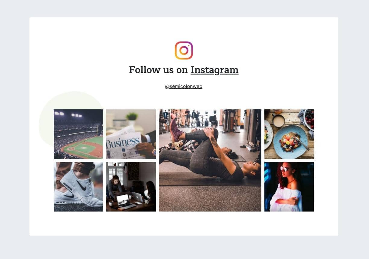 Canvas Gallery Instagram block layout preview