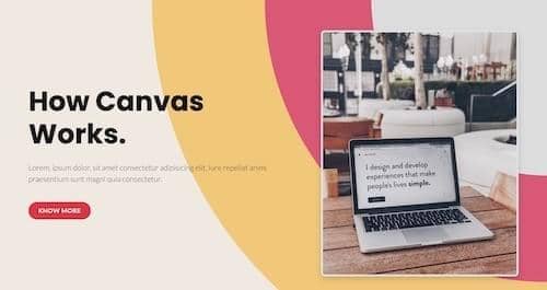 Canvas Hero 5 block layout preview