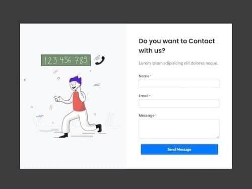 Canvas Popup Contact block layout preview