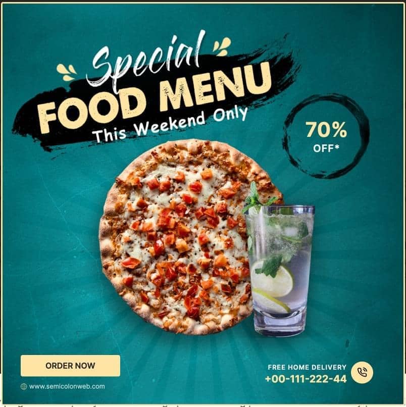 Canvas Food Popup Banner block layout preview