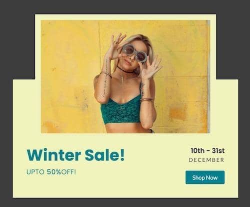 Canvas Popup Sale block layout preview