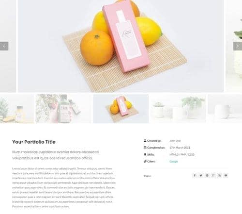 Canvas Portfolio Single Full block layout preview