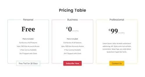 Canvas Pricing 10 block layout preview