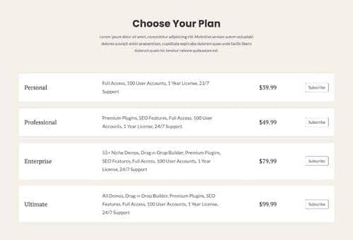 Canvas Pricing 2 block layout preview