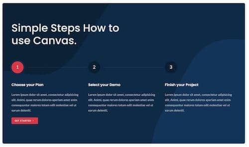Canvas Steps Horizontal Background block layout preview