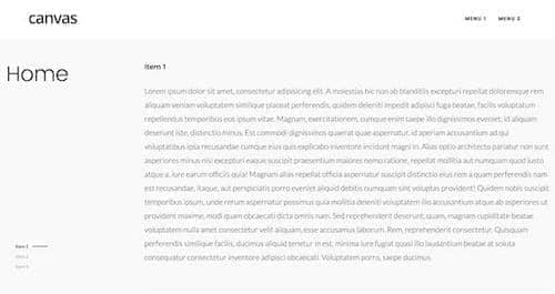 Canvas Sticky Page Section block layout preview