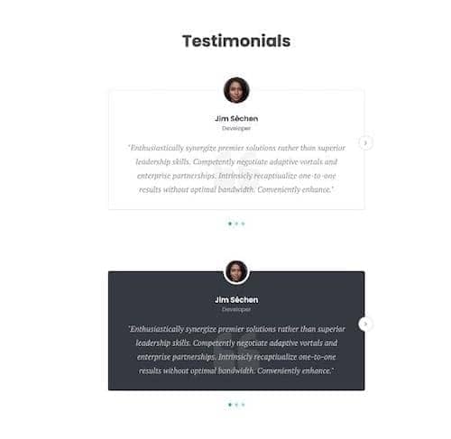 Canvas Testimonials 2 block layout preview