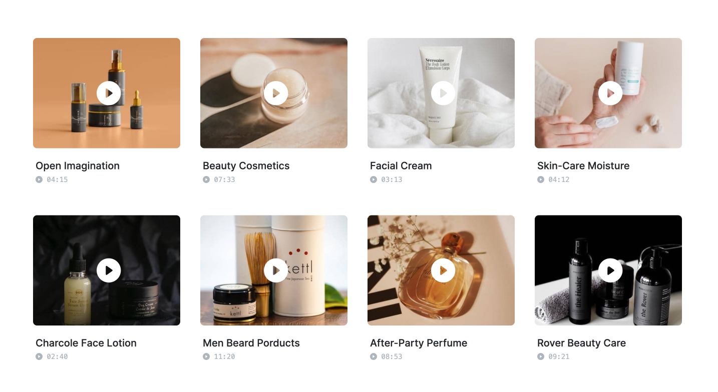 Canvas Video Gallery block layout preview