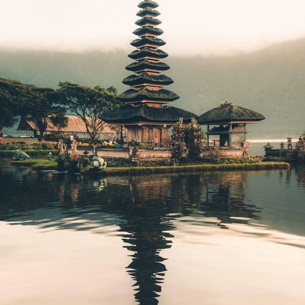 Scenic Bali landscape with lush tropical backdrop
