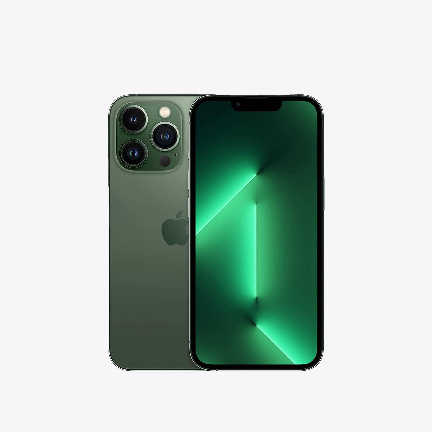 iPhone 13 Pro front view — Alpine Green finish