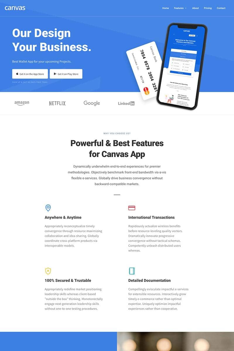 Landing page demo preview