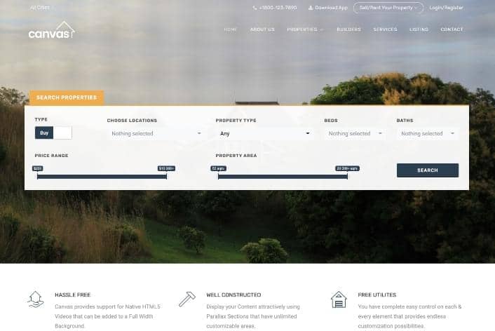 Canvas real estate niche demo preview