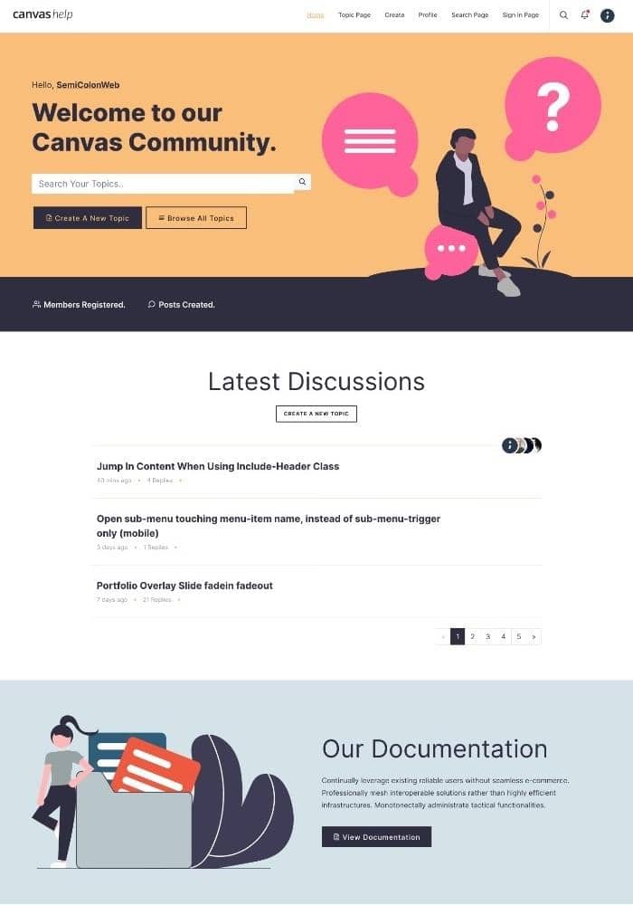 Canvas forum niche demo preview