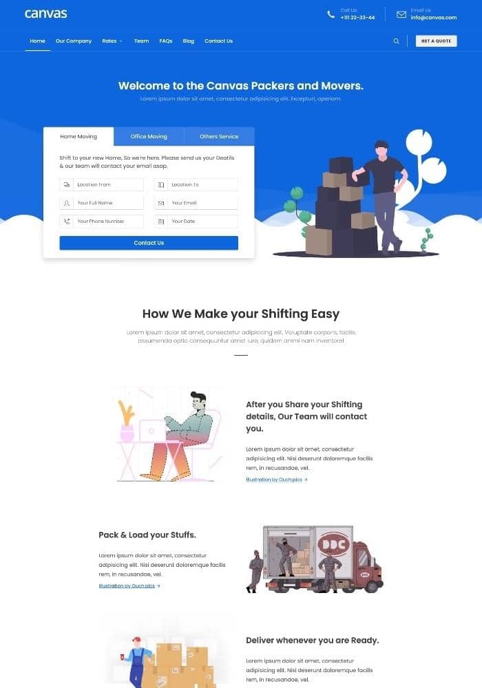 Canvas movers niche demo preview