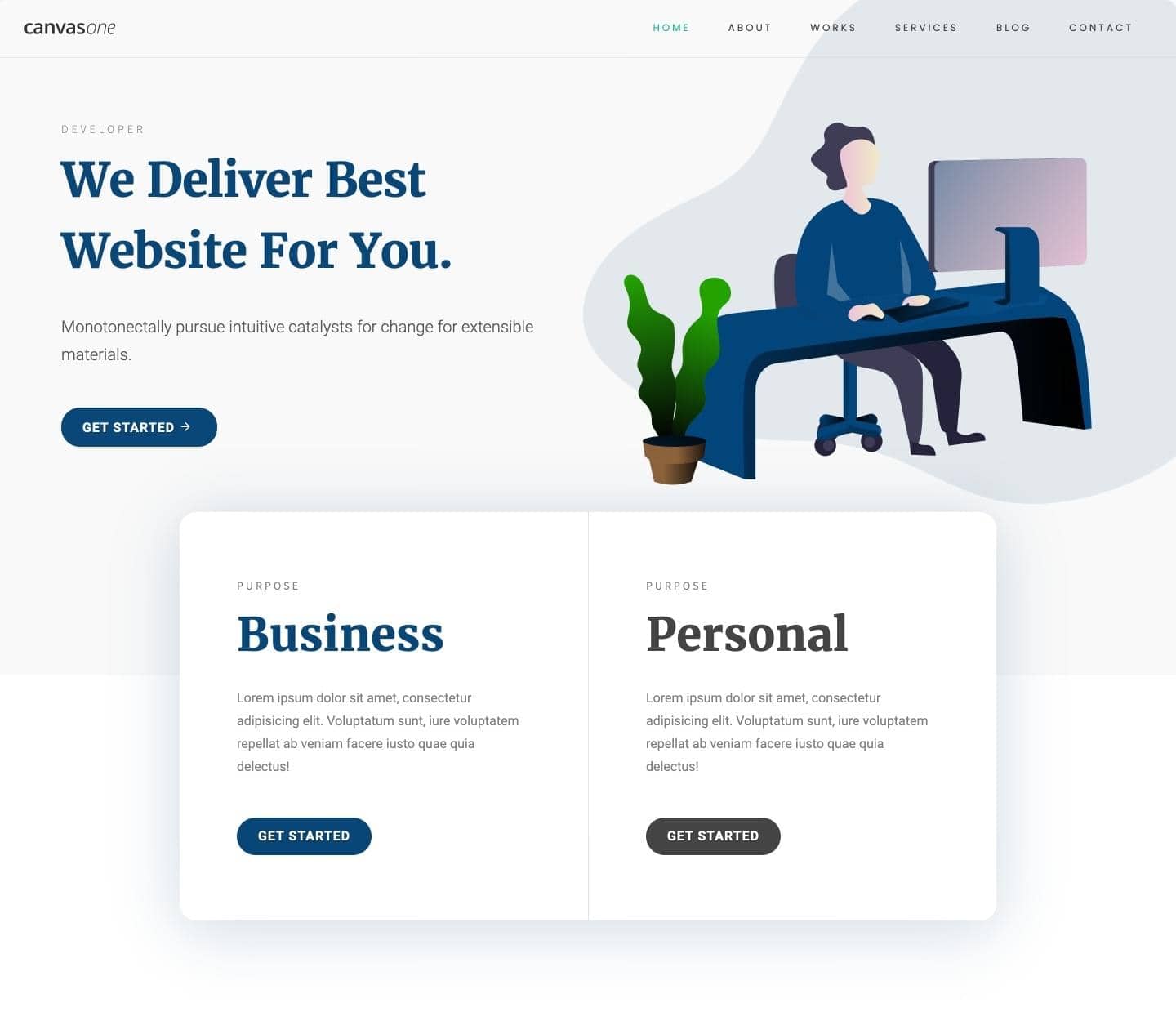Canvas developer one-page demo preview