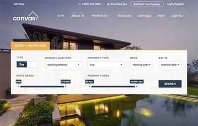 Real estate website preview
