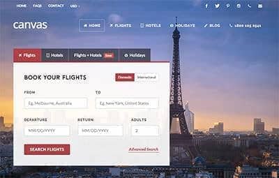 Travel website preview