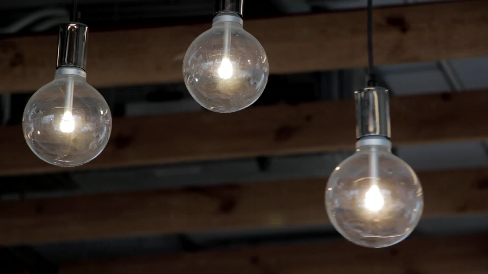 Glowing dancing light bulbs slide background