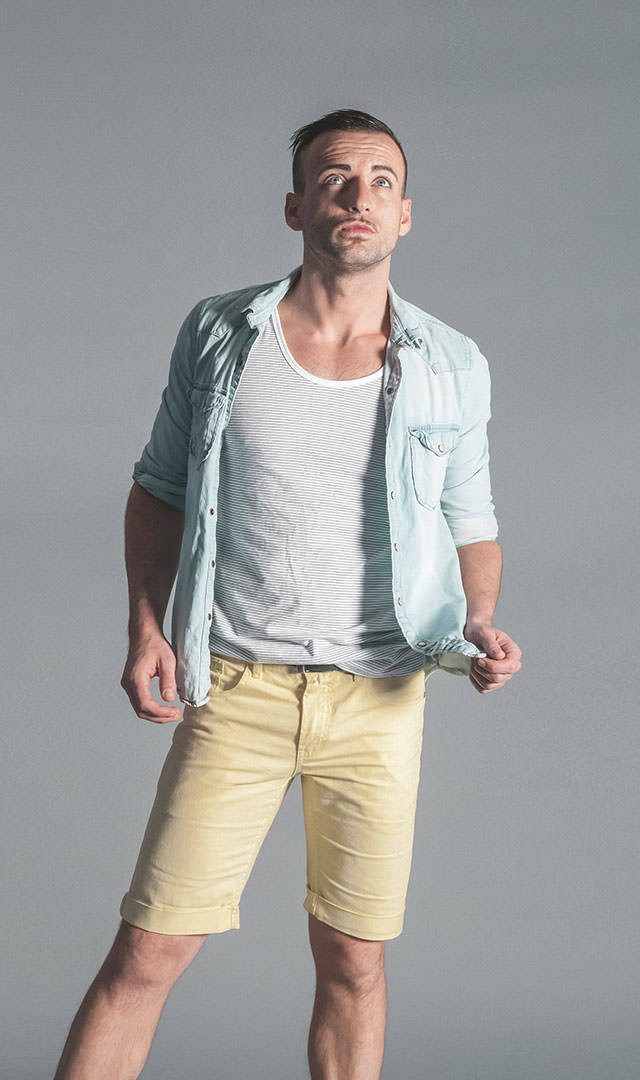 Model in smart look outfit