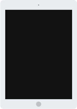 Flat iPad mockup showing the app